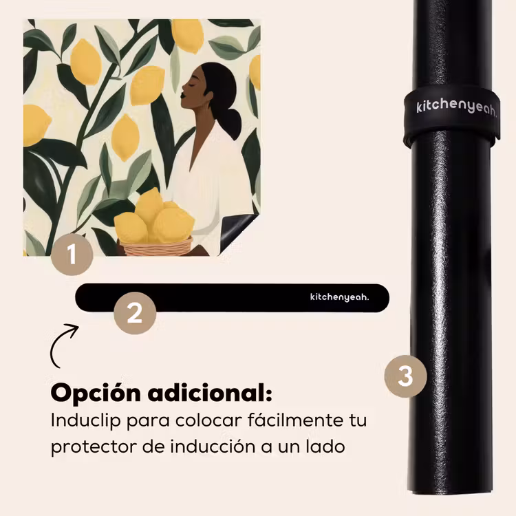 Protector de inducción - Mujer - Cesta - Limones - Hojas — 8