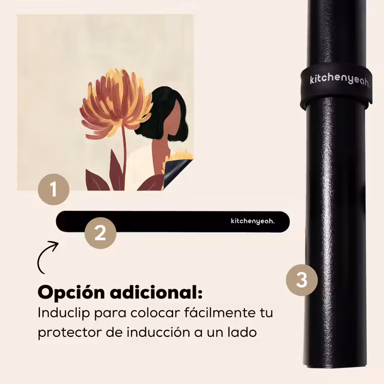 Protector de inducción - Mujer - Minimalista - Flor — 8