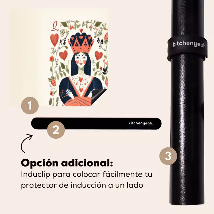 Protector de inducción - Naipes - Reina de Corazones - Flores - Corazones — 8