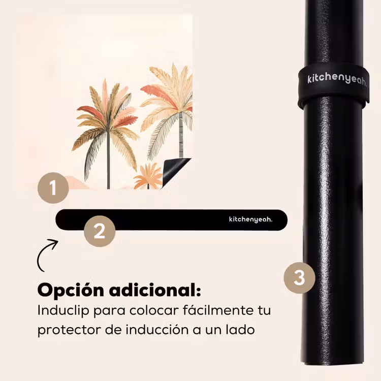 Protector de inducción - Palmeras - Colinas - Minimalista - Rosa suave — 8