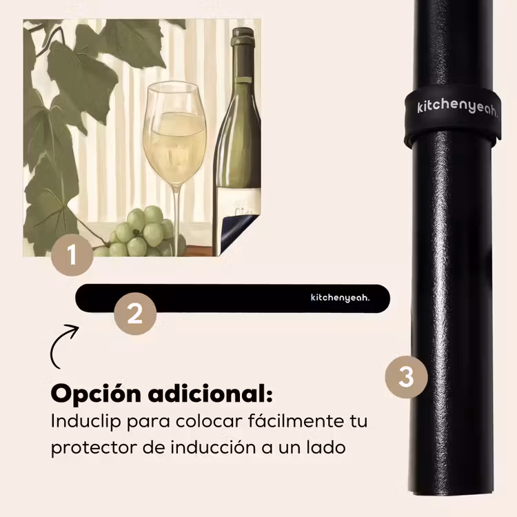Protector de inducción - Vino - Uvas - Queso - Hojas — 8