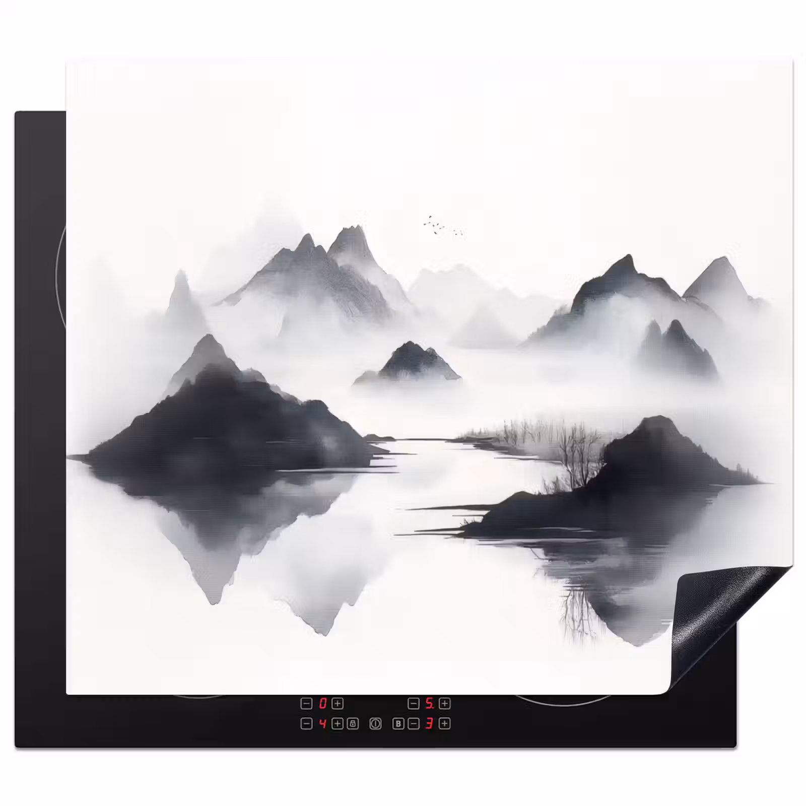 Protector de inducción - Montañas - Niebla - Agua - Blanco — 1