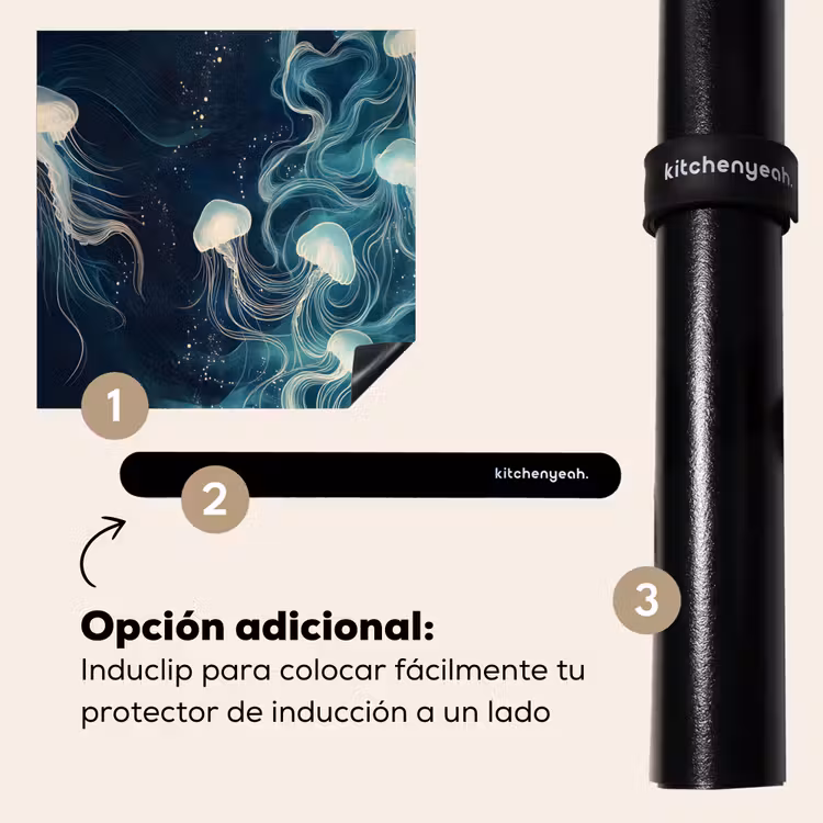 Protector de inducción - Medusa - Mar - Blanco - Olas — 8