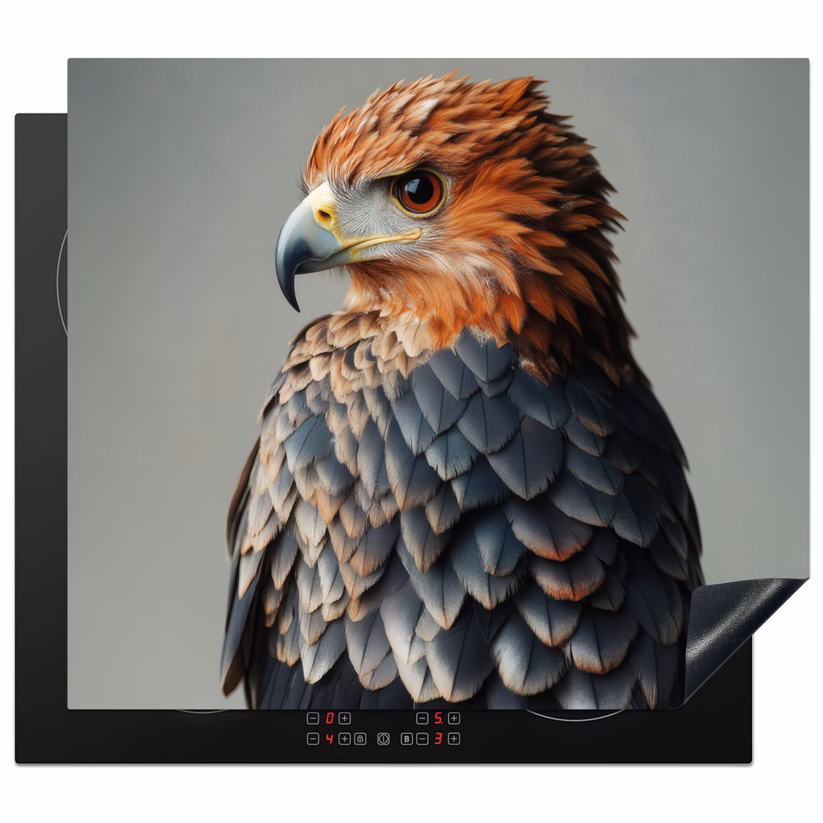 Protector de inducción - Pájaro - Realista - Plumas - Marrón — 1