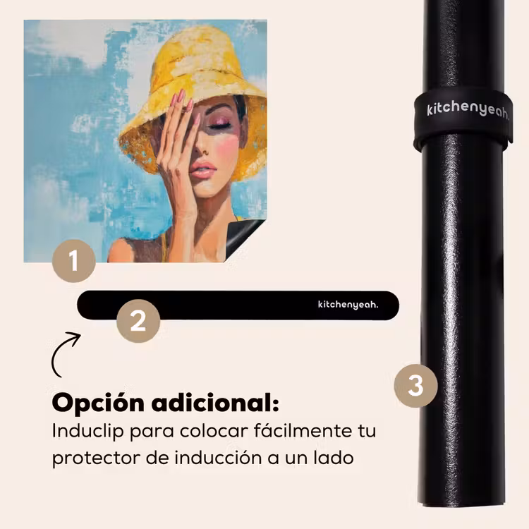 Protector de inducción - Pintura - Mujer - Sombrero - Amarillo — 8
