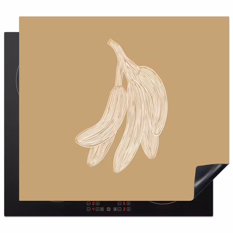 Protector de inducción - Plátanos - Beige - Dibujo lineal - Minimalista — 1