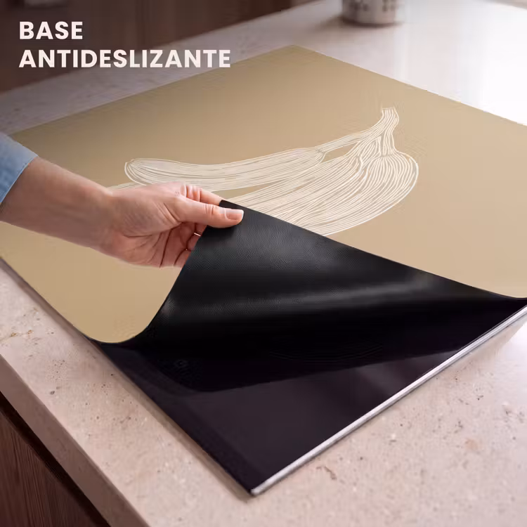 Protector de inducción - Plátanos - Beige - Dibujo lineal - Minimalista — 6