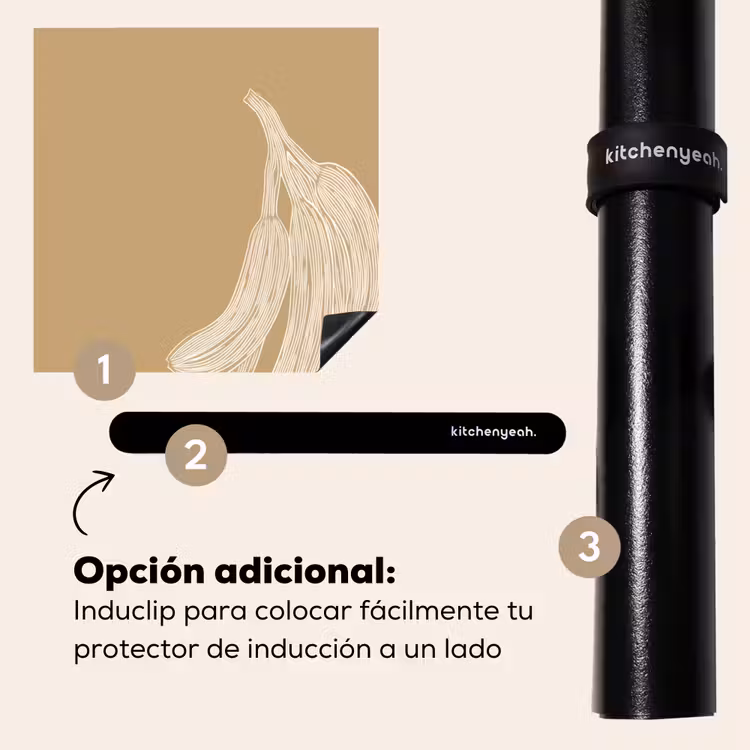Protector de inducción - Plátanos - Beige - Dibujo lineal - Minimalista — 8