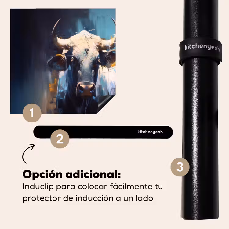 Protector de inducción - Taurus - Negro - Abstracto - Cuernos — 8