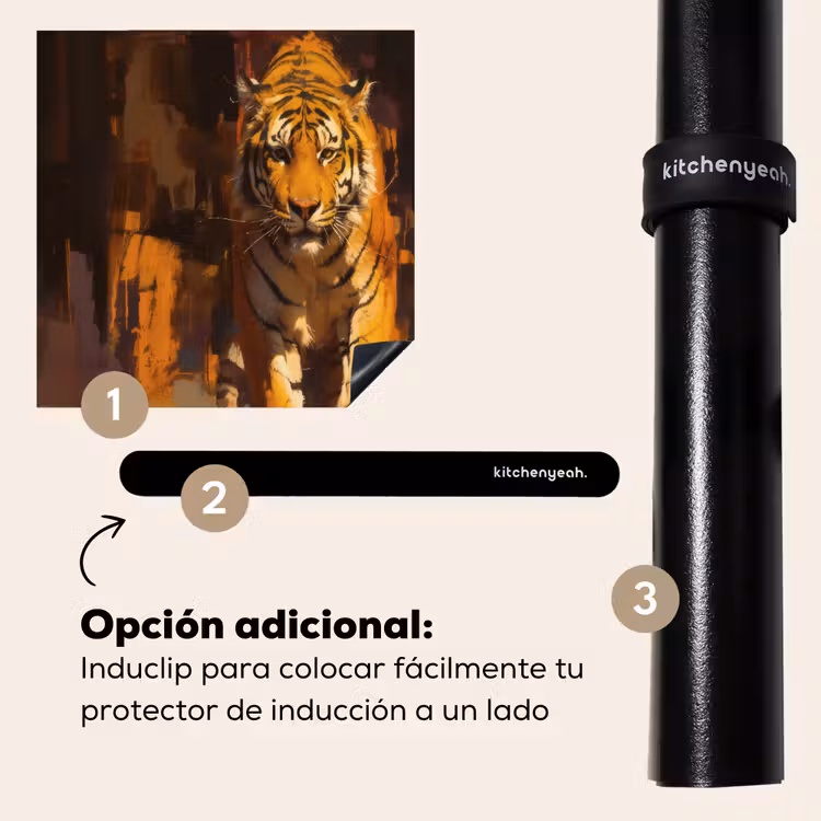Protector de inducción - Tigre - Pintado - Naranja - Pinceladas — 8