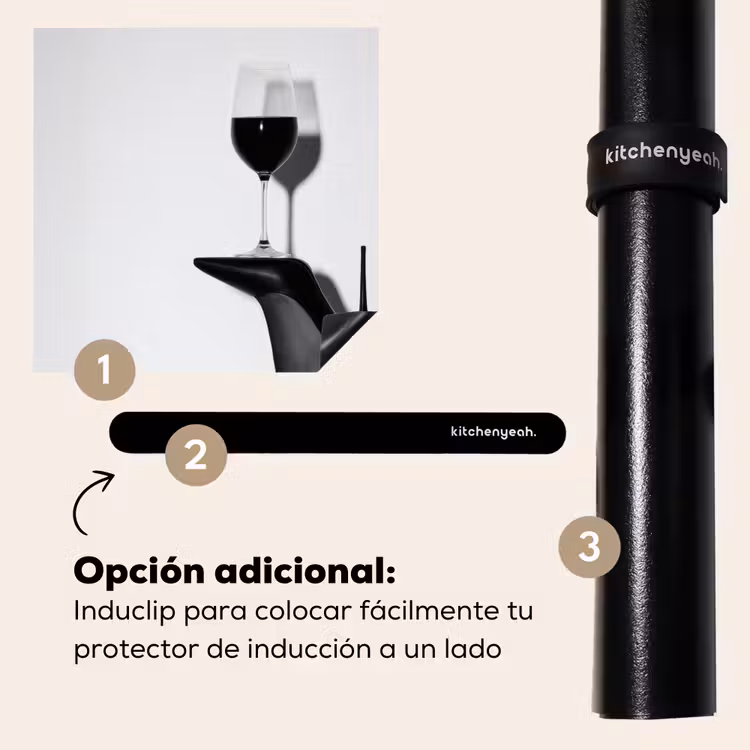Protector de inducción - Tacón - Vino - Minimalista - Negro — 8