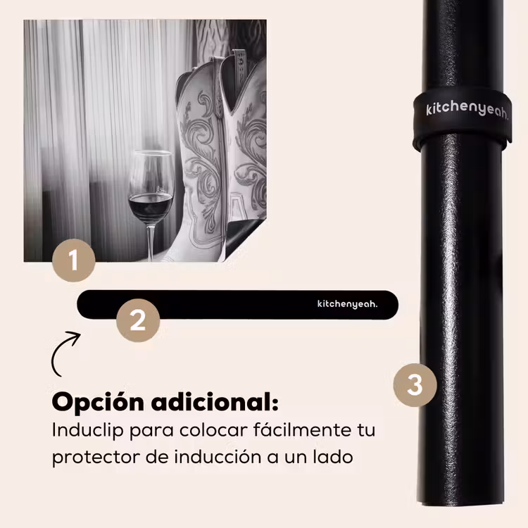 Protector de inducción - Vino - Botas vaqueras - Luz de ventana - Blanco — 8