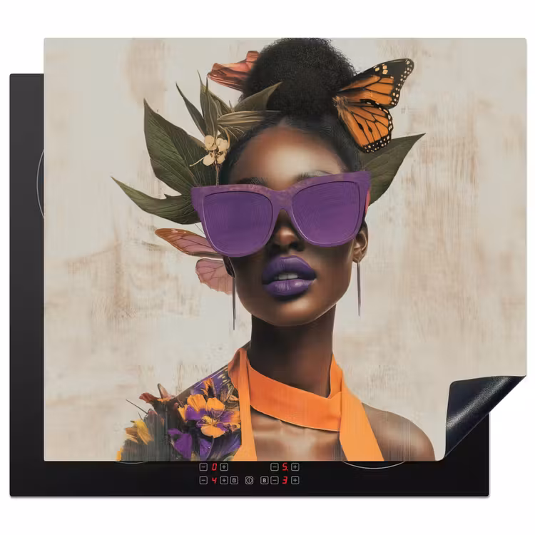 Protector de inducción - Mujer - Gafas de sol - Mariposa - Flores — 1