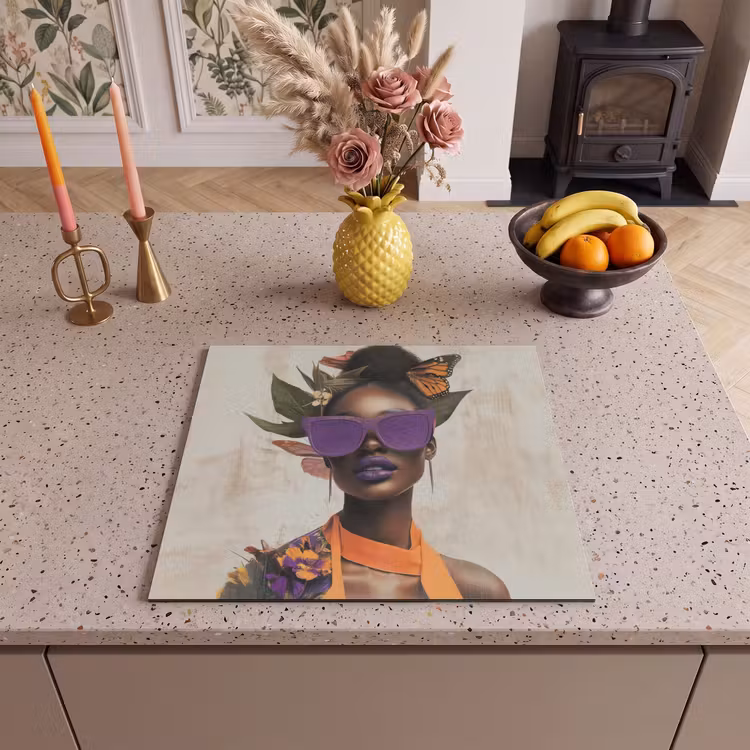 Protector de inducción - Mujer - Gafas de sol - Mariposa - Flores — 3