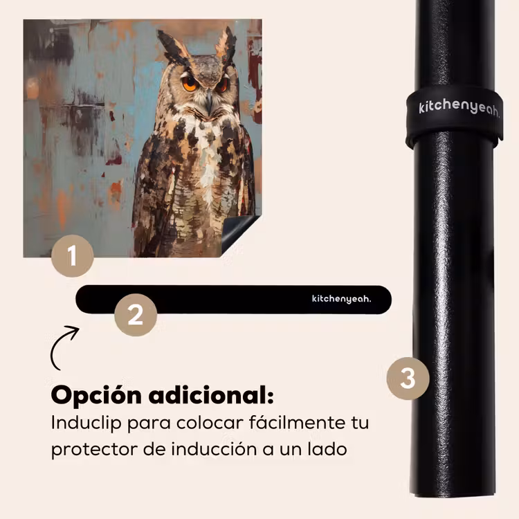 Protector de inducción - Pintado - Abstracto - Búho - Marrón — 8