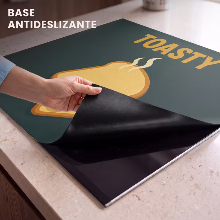 Protector de inducción - Pan - Tostadas - Verde - Minimalista — 6