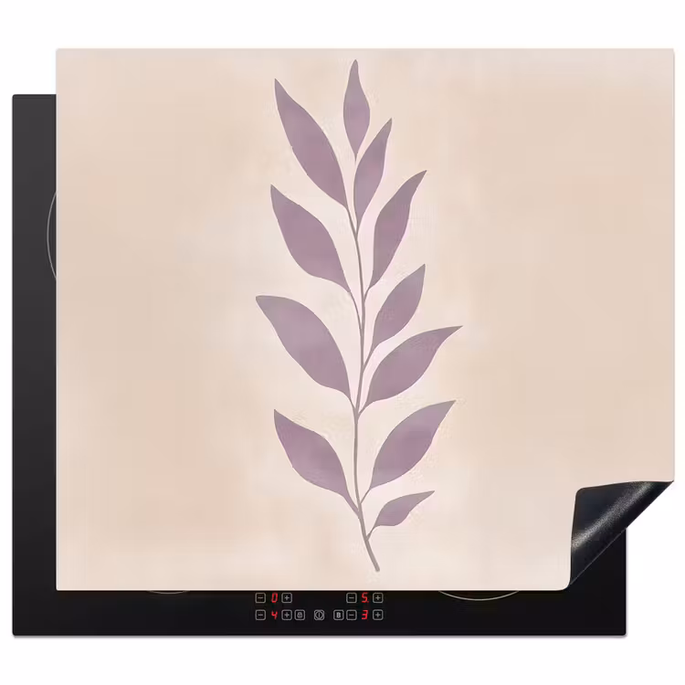 Protector de inducción - Rama - Hojas - Minimalista - Beige — 1