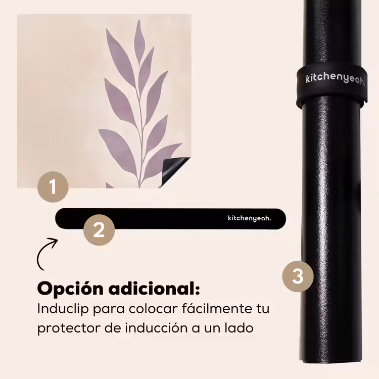 Protector de inducción - Rama - Hojas - Minimalista - Beige — 8