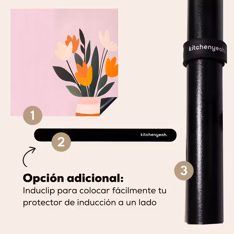 Protector de inducción - Tulipanes - Jarrón - Rayas - Morado — 8