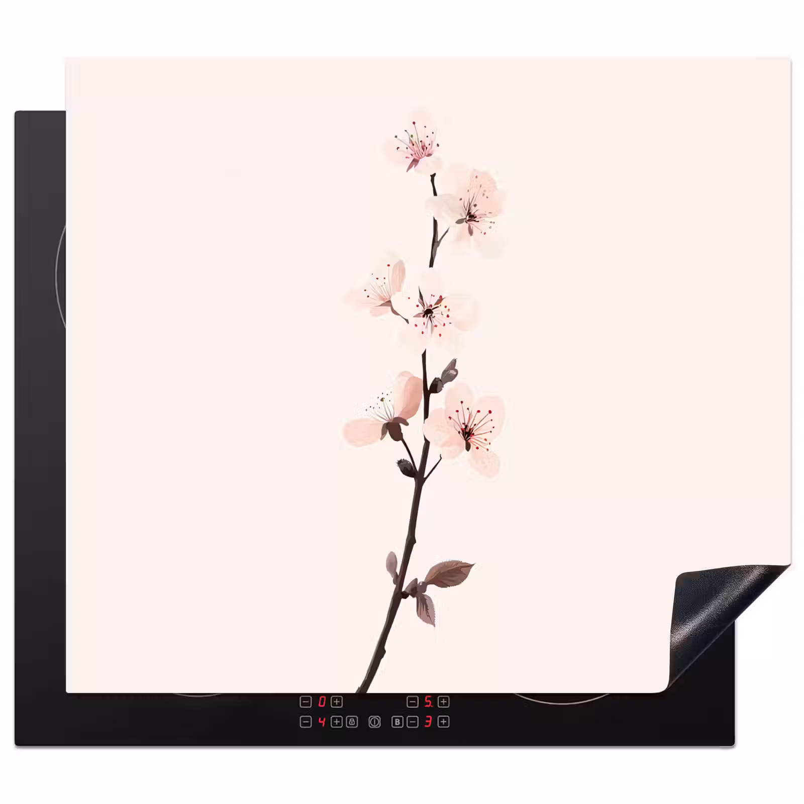Protector de inducción - Minimalista - Flor - Rama - Rosa — 1