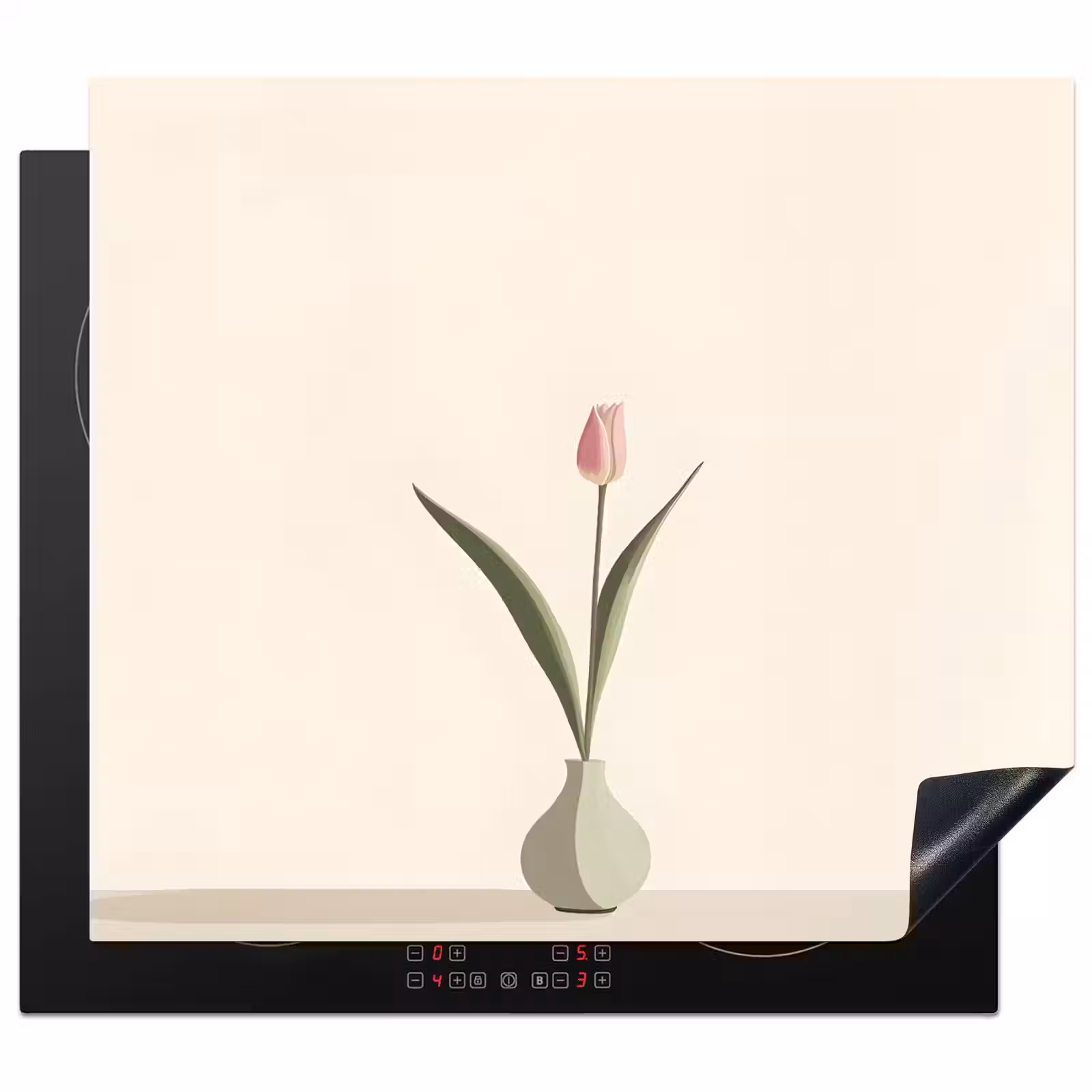 Protector de inducción - Tulipán - Jarrón - Beige — 1