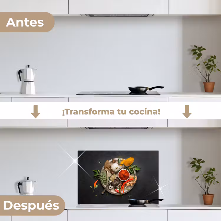 Salpicaderos de cocina - Mosaico de hierbas sobre lienzo oscuro — 7