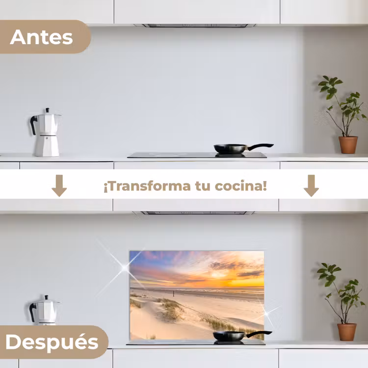 Salpicaderos de cocina - Atardecer sobre las dunas y el mar — 7