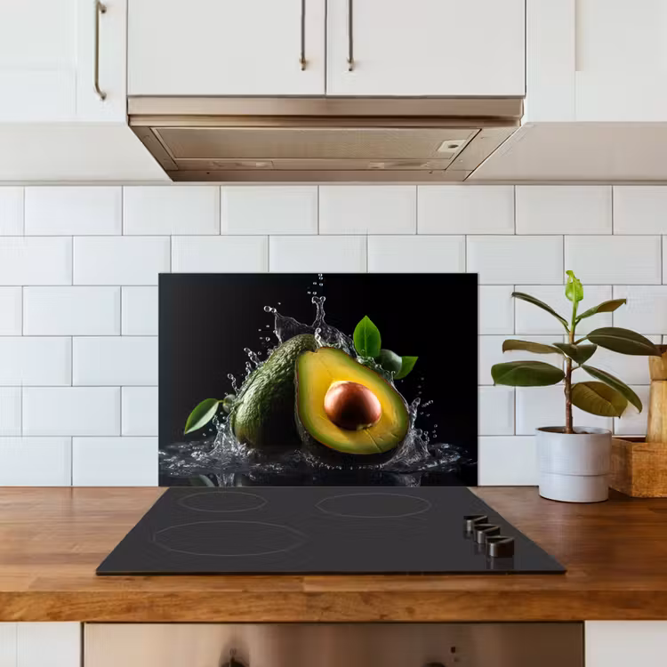 Salpicaderos de cocina - Aguacate - Vegetal - Hoja - Agua - Negro - Verde — 3