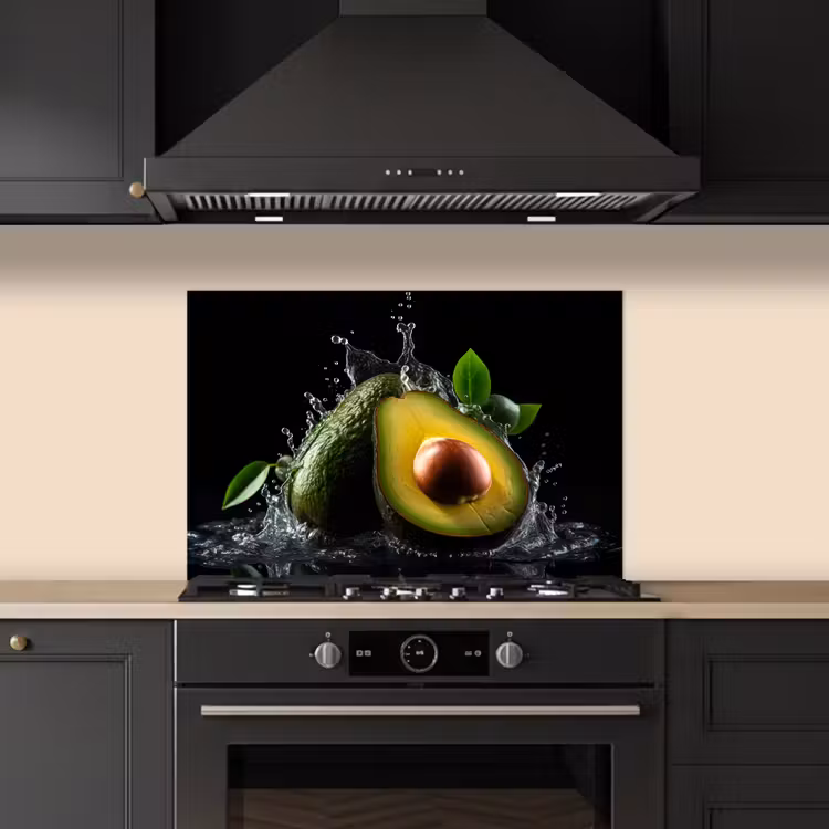 Salpicaderos de cocina - Aguacate - Vegetal - Hoja - Agua - Negro - Verde — 5