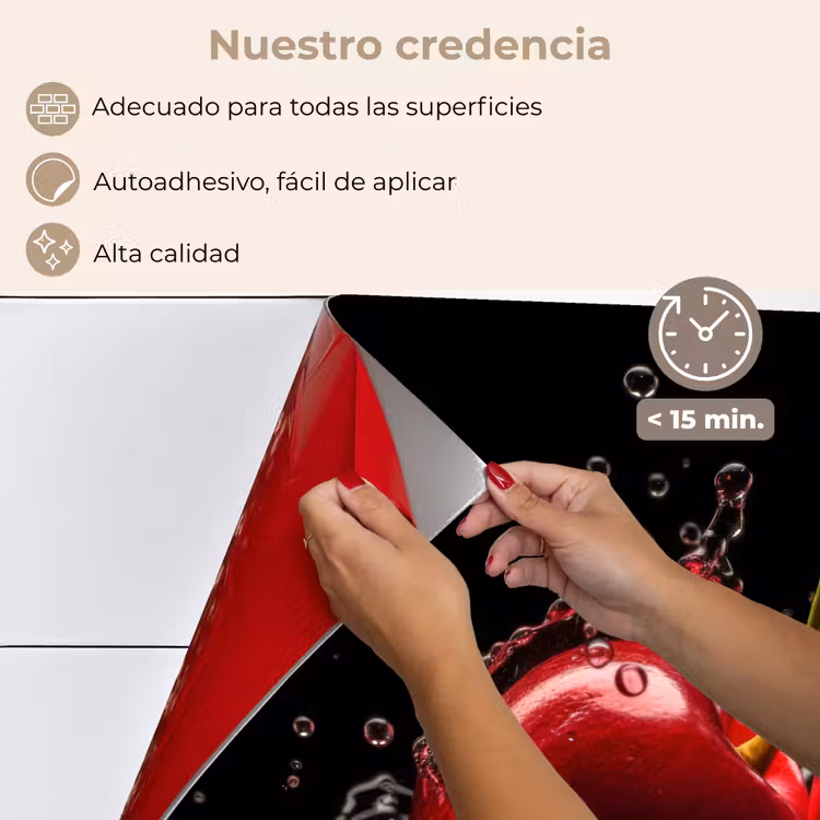 Salpicaderos de cocina - Cereza - Rojo - Fruta - Agua - Negro — 4