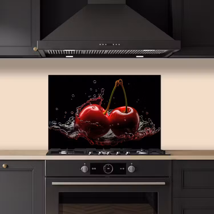 Salpicaderos de cocina - Cereza - Rojo - Fruta - Agua - Negro — 5