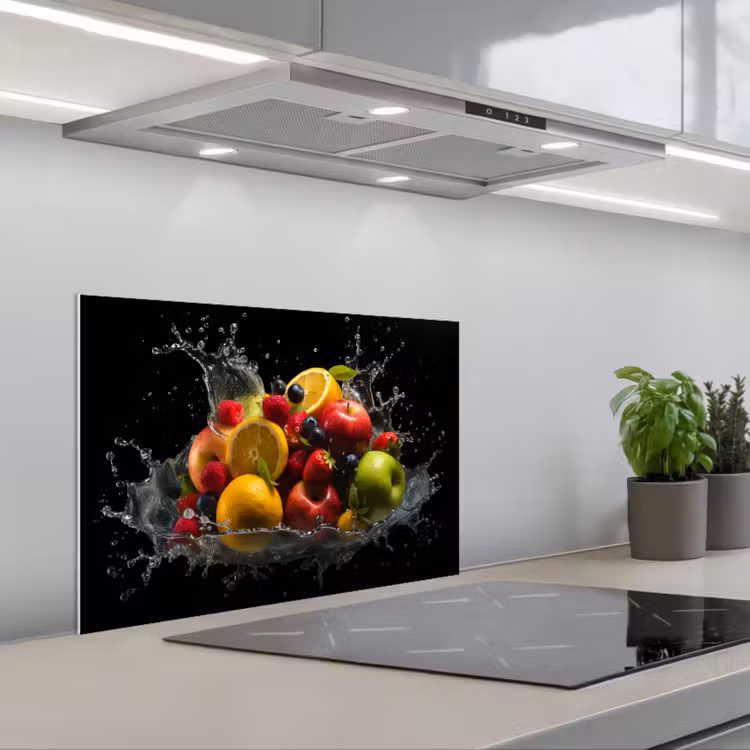 Salpicaderos de cocina - Fruta - Manzana - Naranja - Frutos rojos - Agua — 1
