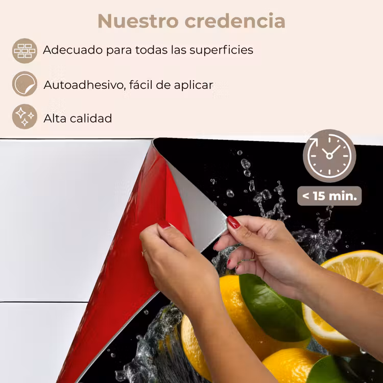 Salpicaderos de cocina - Limón - Fruta - Amarillo - Negro — 4