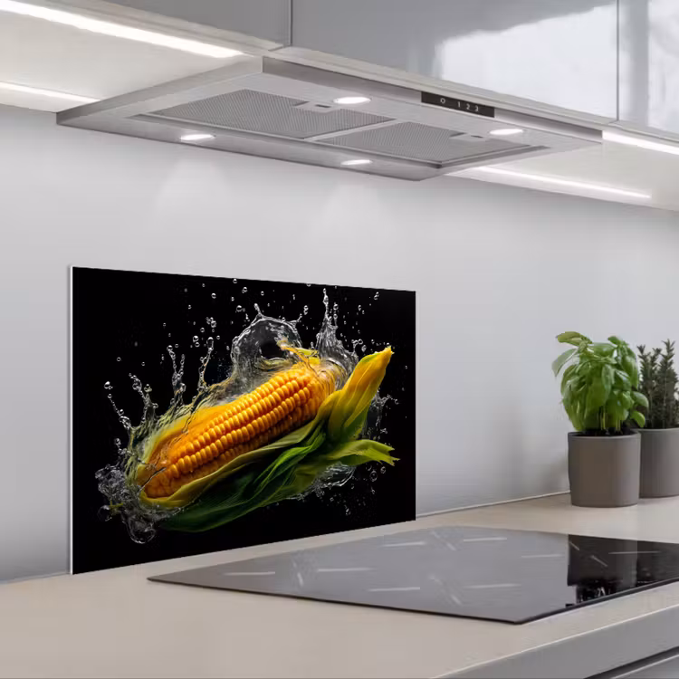 Salpicaderos de cocina - Maíz - Vegetal - Plantas - Negro - Agua — 1