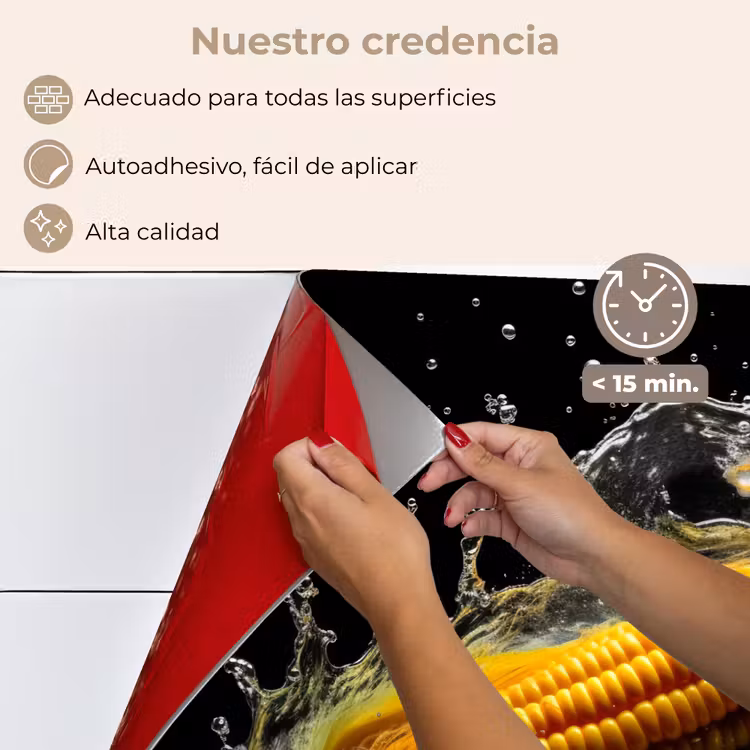 Salpicaderos de cocina - Maíz - Vegetal - Plantas - Negro - Agua — 4