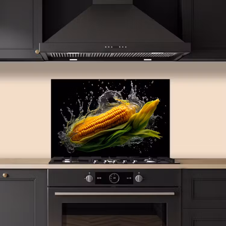 Salpicaderos de cocina - Maíz - Vegetal - Plantas - Negro - Agua — 5