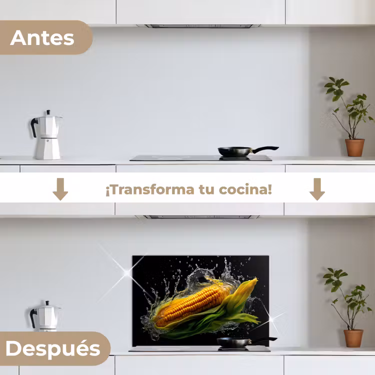 Salpicaderos de cocina - Maíz - Vegetal - Plantas - Negro - Agua — 7