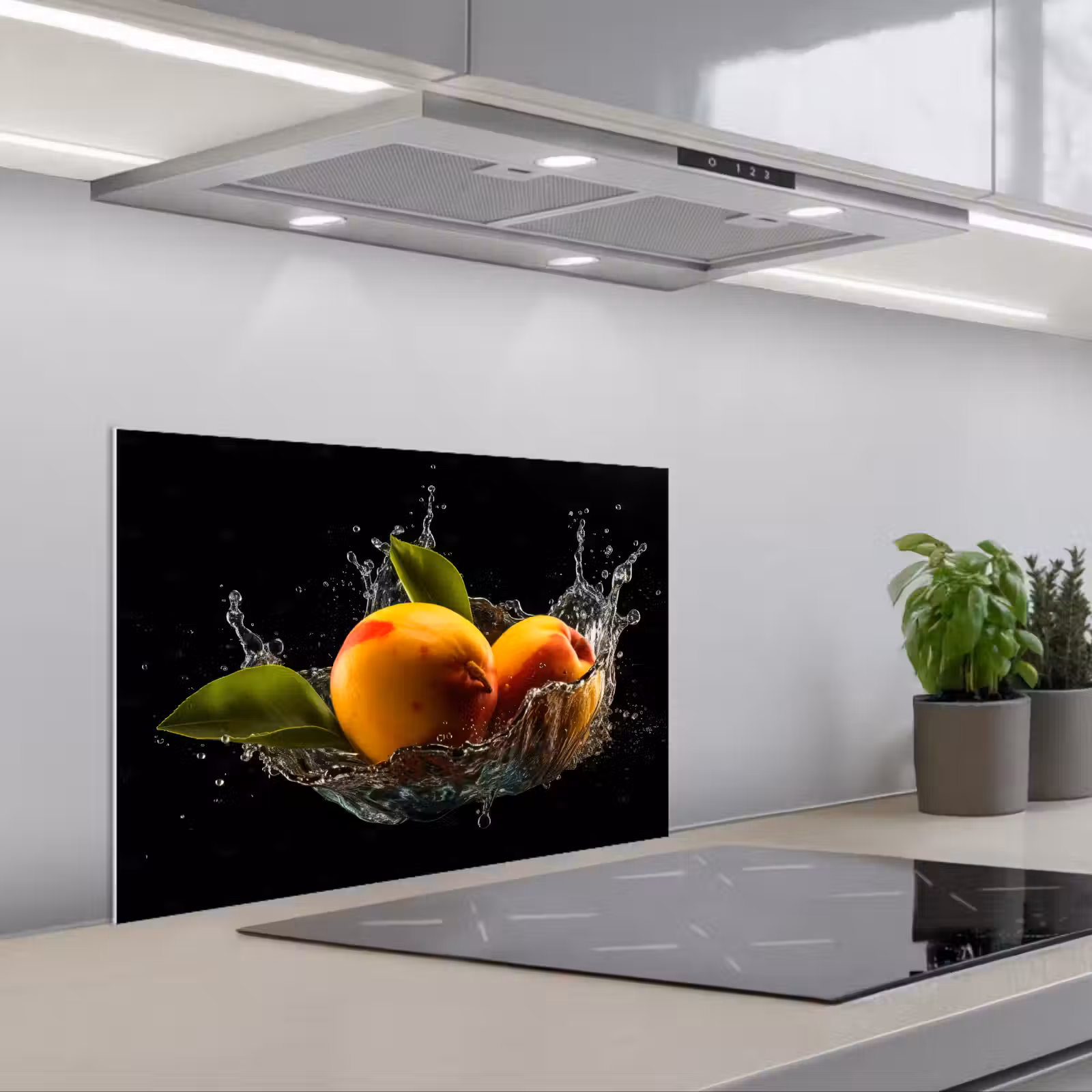 Salpicaderos de cocina - Mango - Fruta - Agua - Negro - Hoja — 1