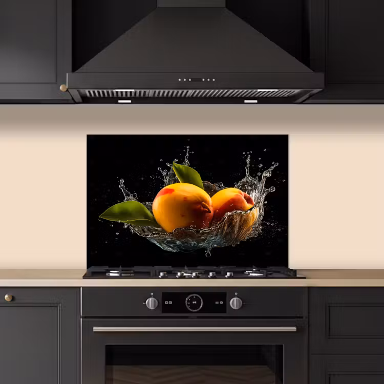 Salpicaderos de cocina - Mango - Fruta - Agua - Negro - Hoja — 5