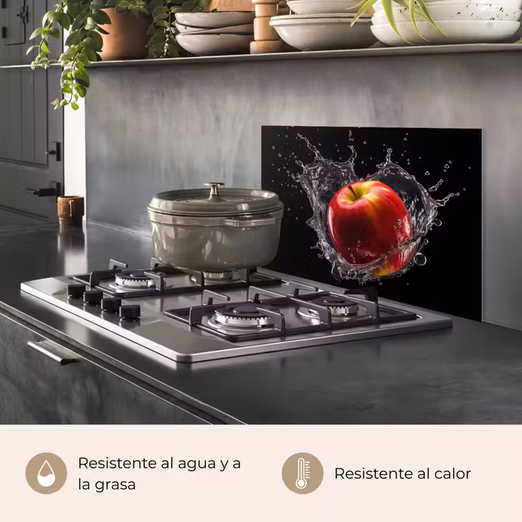 Salpicaderos de cocina - Manzana - Rojo - Agua - Negro - Fruta — 2