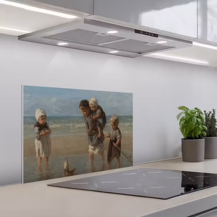 Salpicaderos de cocina - Niños del mar - Pintura de Jozef Israëls — 1