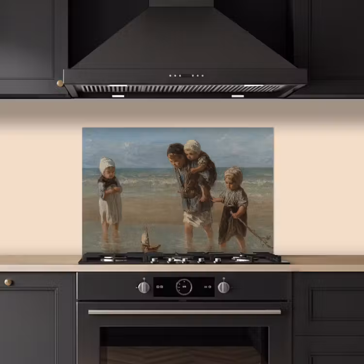 Salpicaderos de cocina - Niños del mar - Pintura de Jozef Israëls — 5