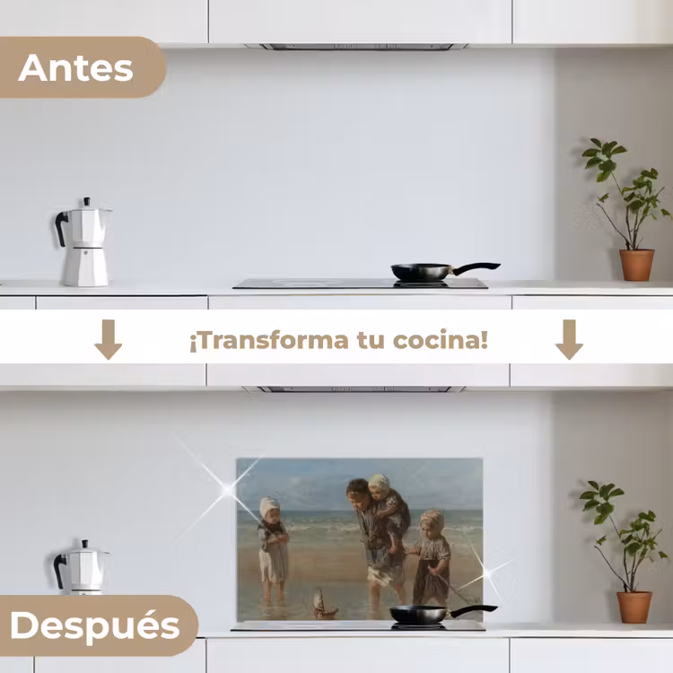 Salpicaderos de cocina - Niños del mar - Pintura de Jozef Israëls — 7