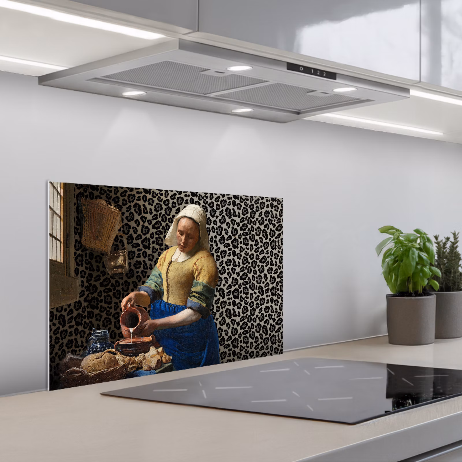 Salpicaderos de cocina - Lechera - Arte - Impresión de la pantera - Vermeer - Pintura - Antiguos maestros — 1