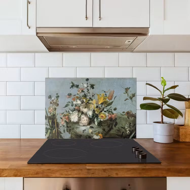 Salpicaderos de cocina - Flores - Maestros antiguos - Pintura al óleo — 3