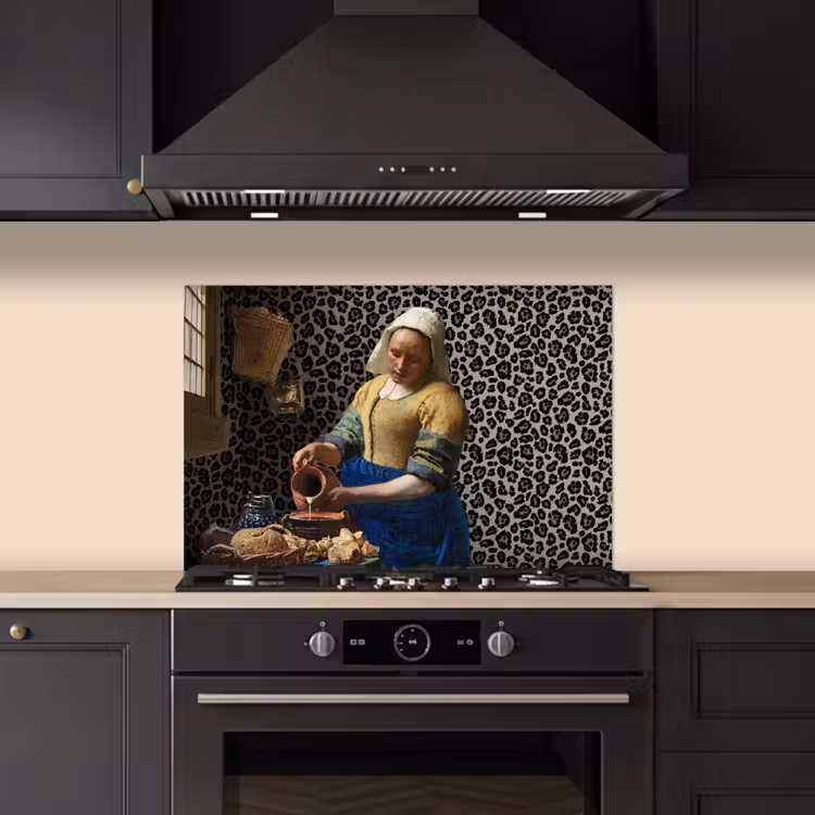 Salpicaderos de cocina - Lechera - Arte - Impresión de la pantera - Vermeer - Pintura - Antiguos maestros — 5