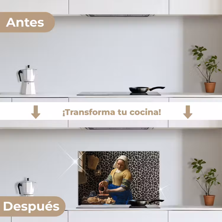 Salpicaderos de cocina - Lechera - Arte - Impresión de la pantera - Vermeer - Pintura - Antiguos maestros — 7