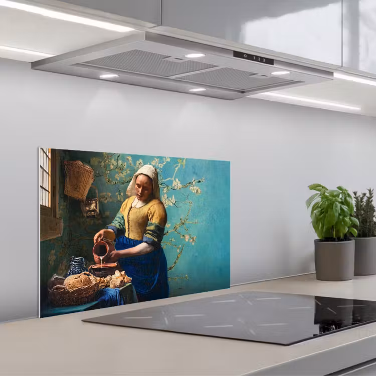 Salpicaderos de cocina - Lechera - Flor de almendro - Van Gogh - Vermeer - Pintura - Antiguos maestros — 1