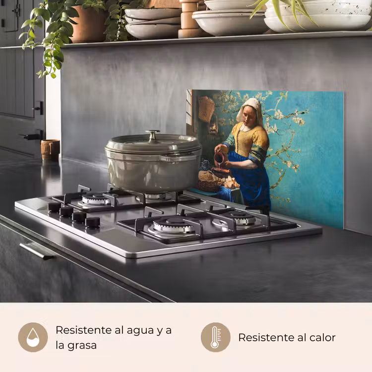 Salpicaderos de cocina - Lechera - Flor de almendro - Van Gogh - Vermeer - Pintura - Antiguos maestros — 2