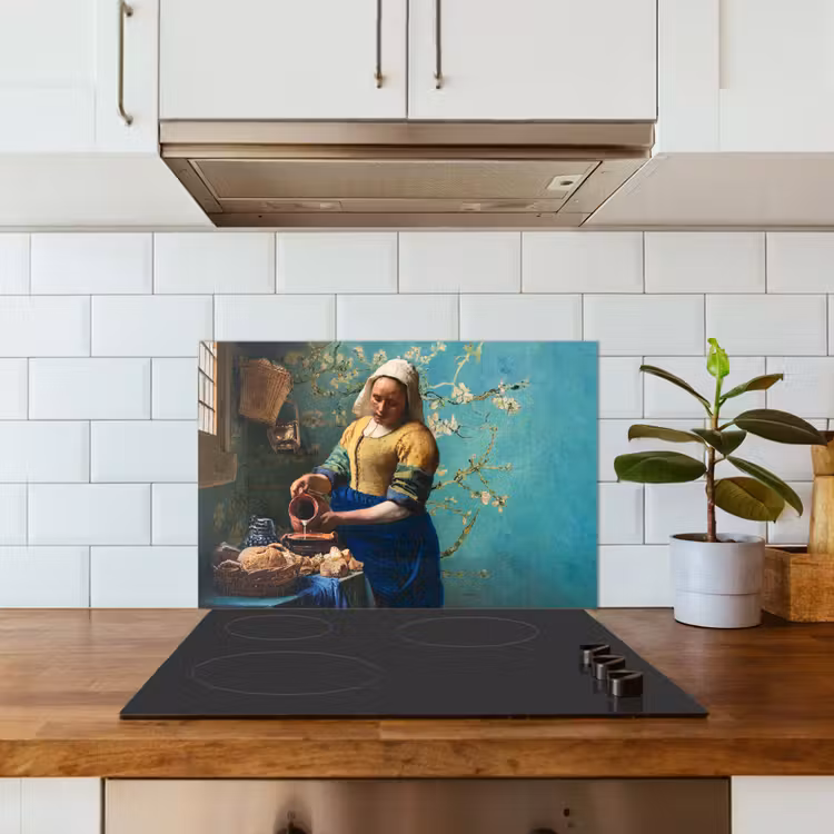 Salpicaderos de cocina - Lechera - Flor de almendro - Van Gogh - Vermeer - Pintura - Antiguos maestros — 3